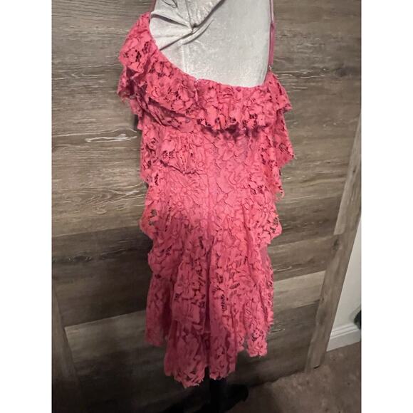NBD Revolve Lace Mini Dress V-Neck Pink Halter Back Party Prom Cocktail - Picture 6 of 12